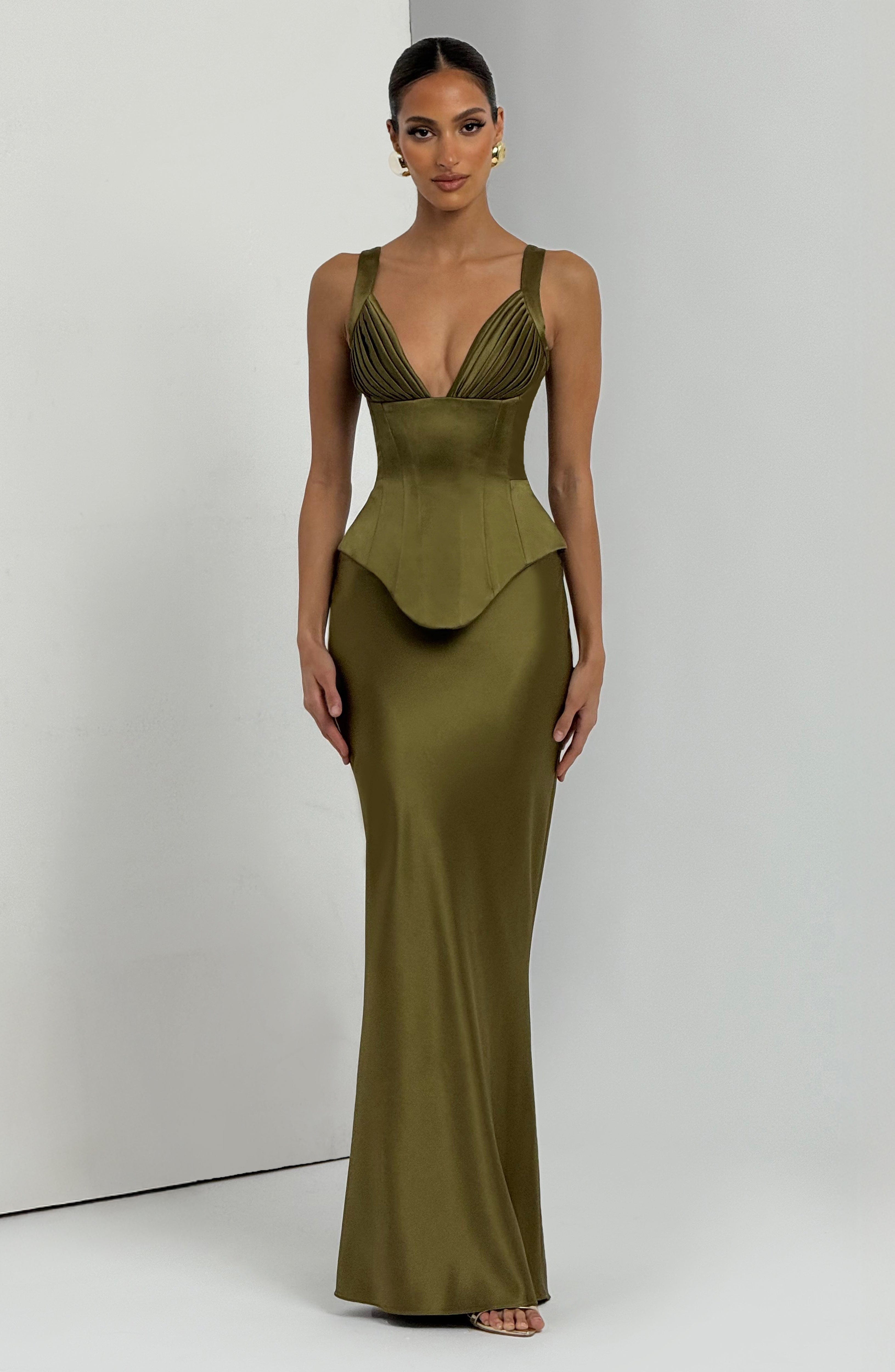 Maxi Skirt in Deep Olive - Atlanta Collection