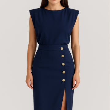 Sleeveless Button-Up Midi Summer Casual Dress