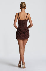 Cornelia Plum Brown Mini Dress