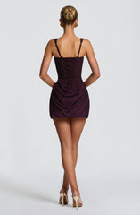Cornelia Plum Mini Dress