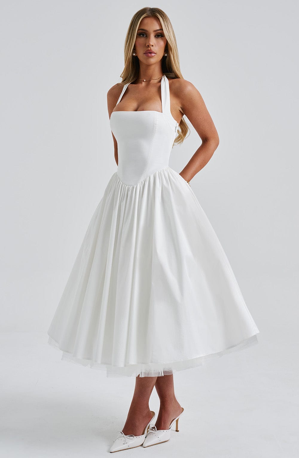Ivory Cressida Midi Dress