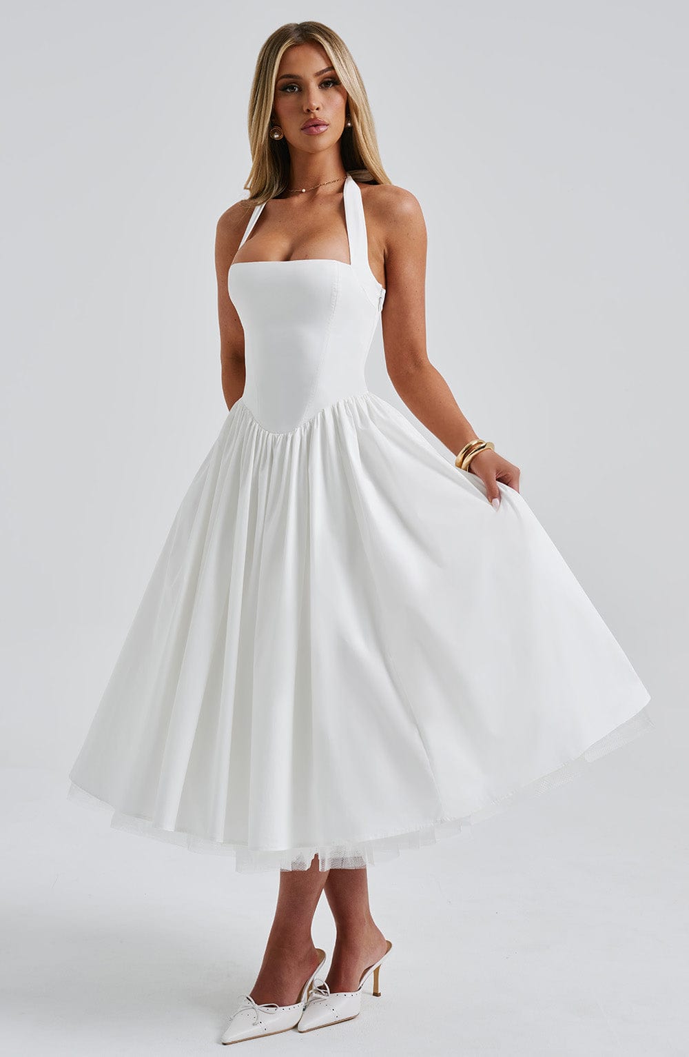Ivory Cressida Midi Dress