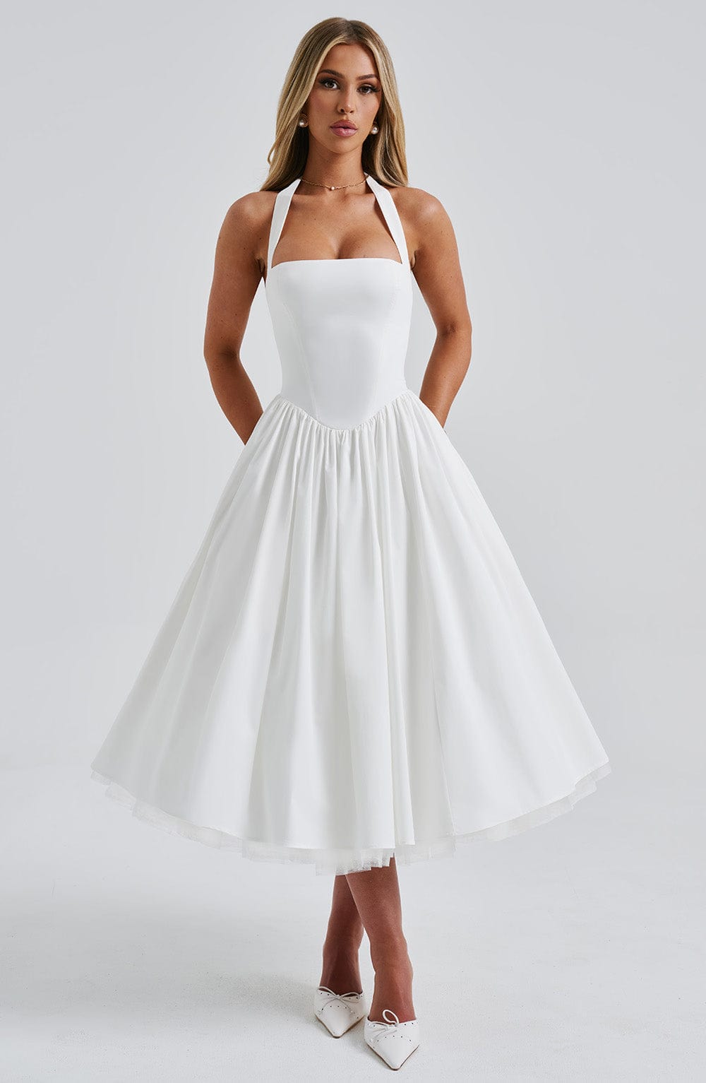 Ivory Cressida Midi Dress