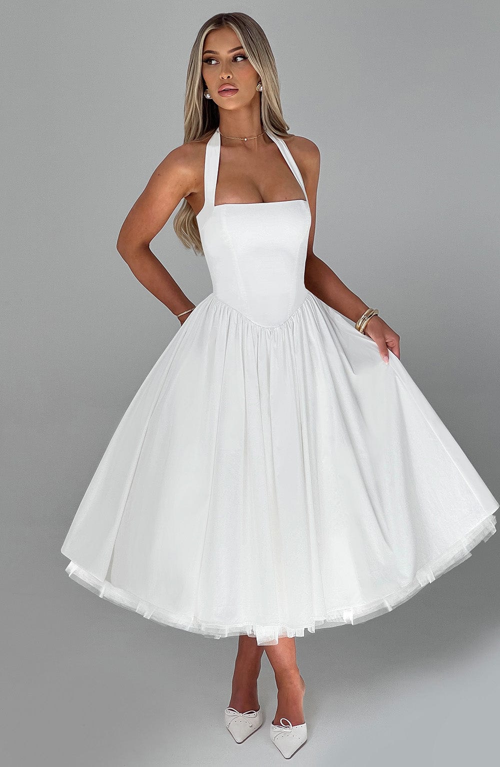 Ivory Cressida Midi Dress
