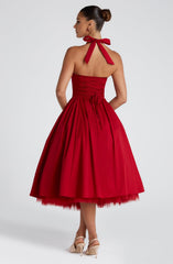 Cressida Red Midi Dress