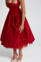 Cressida Red Midi Dress
