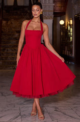 Cressida Red Midi Dress
