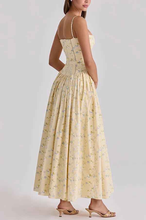 SLEEVELESS FLORAL MIDI VACATION DRESS