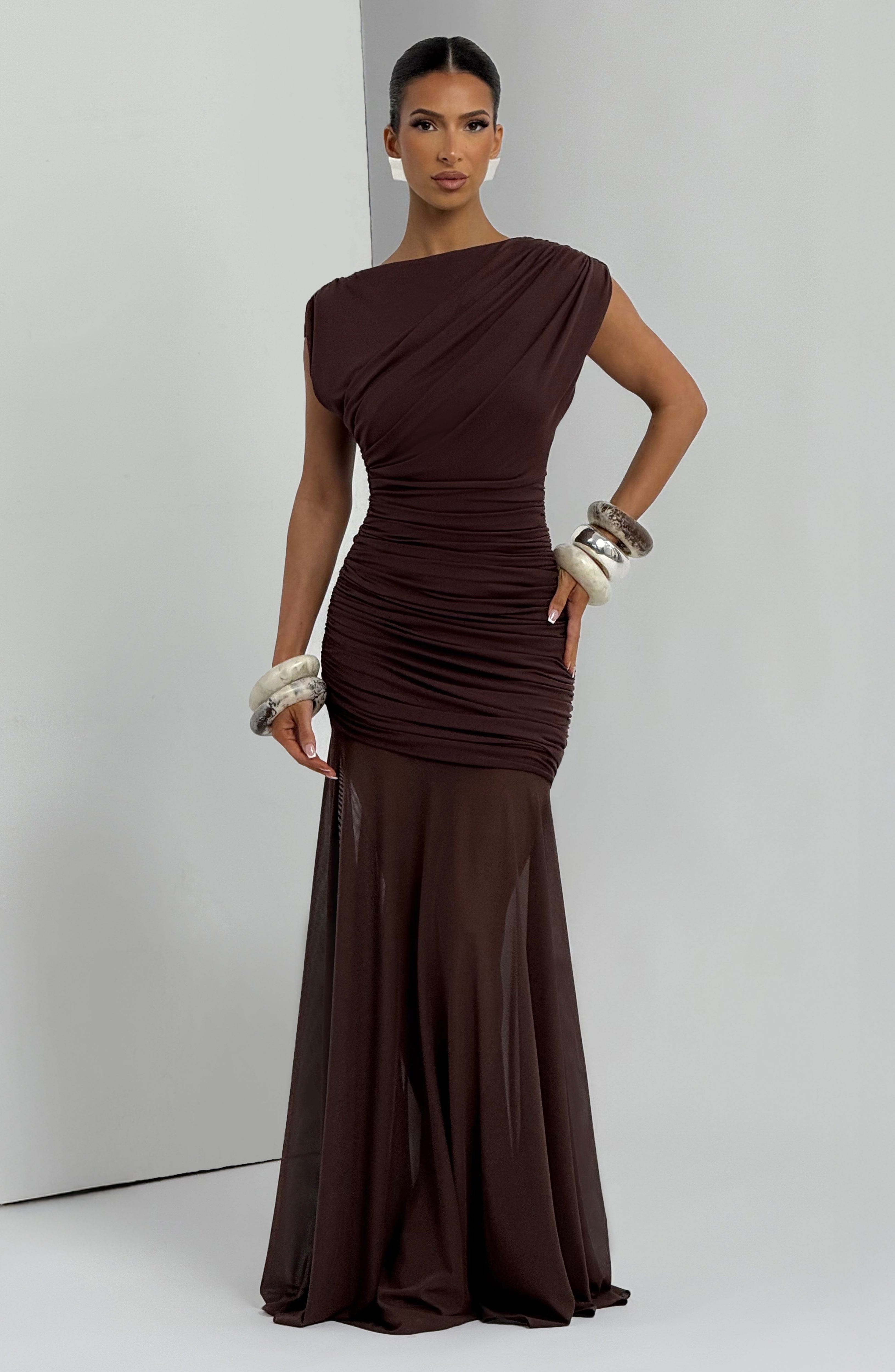 Plum Brown Demelza Maxi Dress