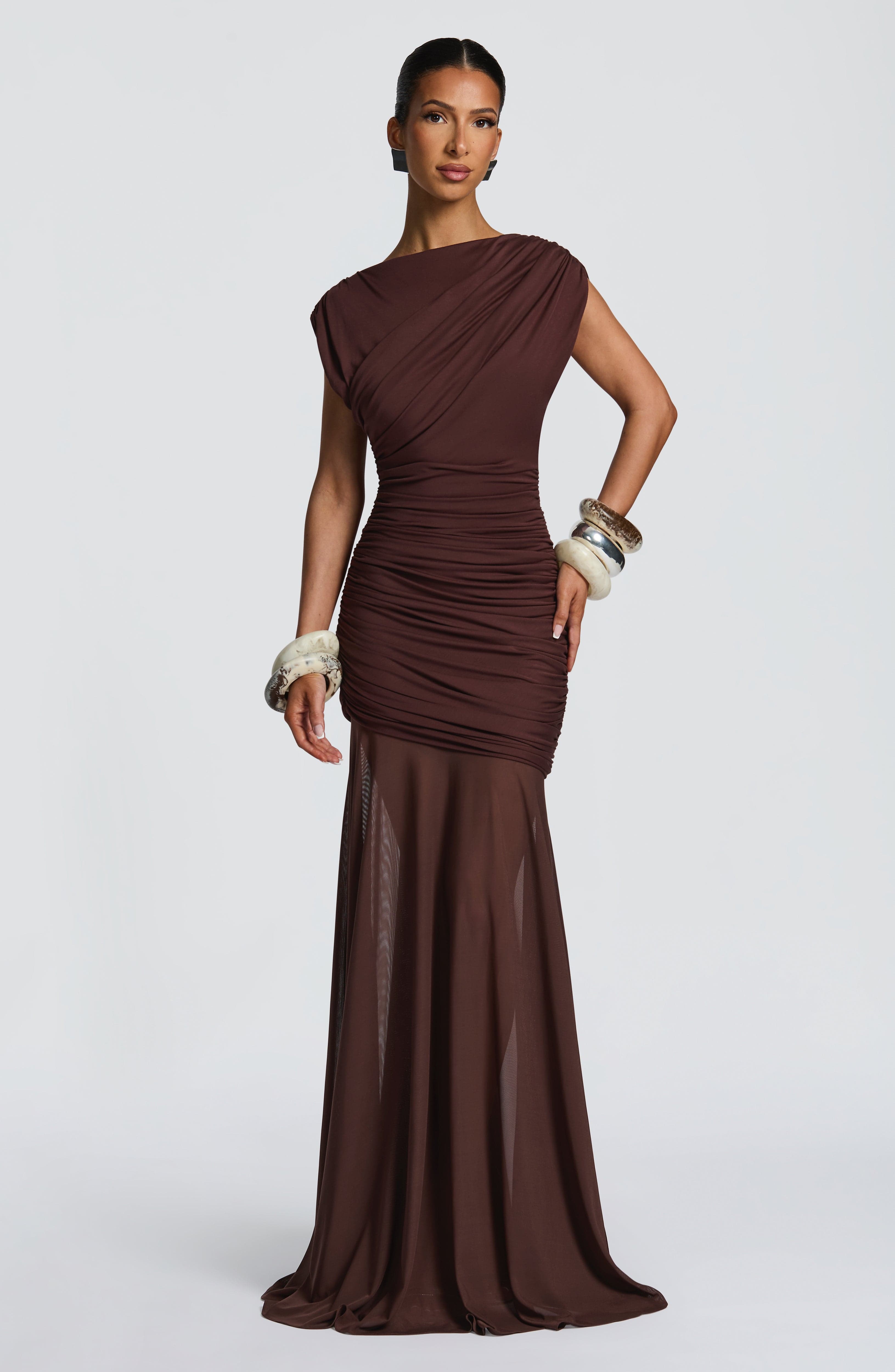 Plum Brown Demelza Maxi Dress