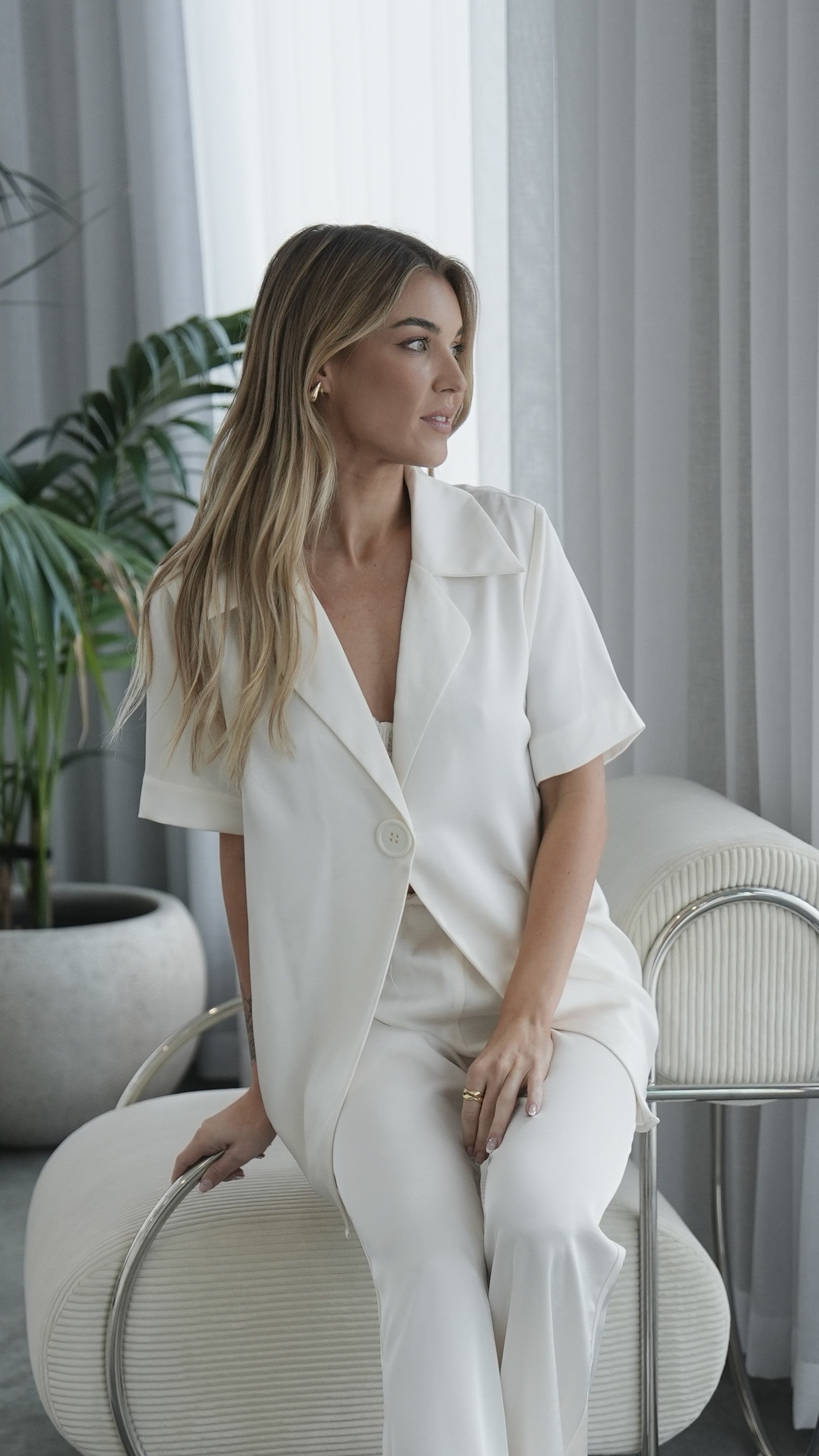 Imogen Cream Button Pants