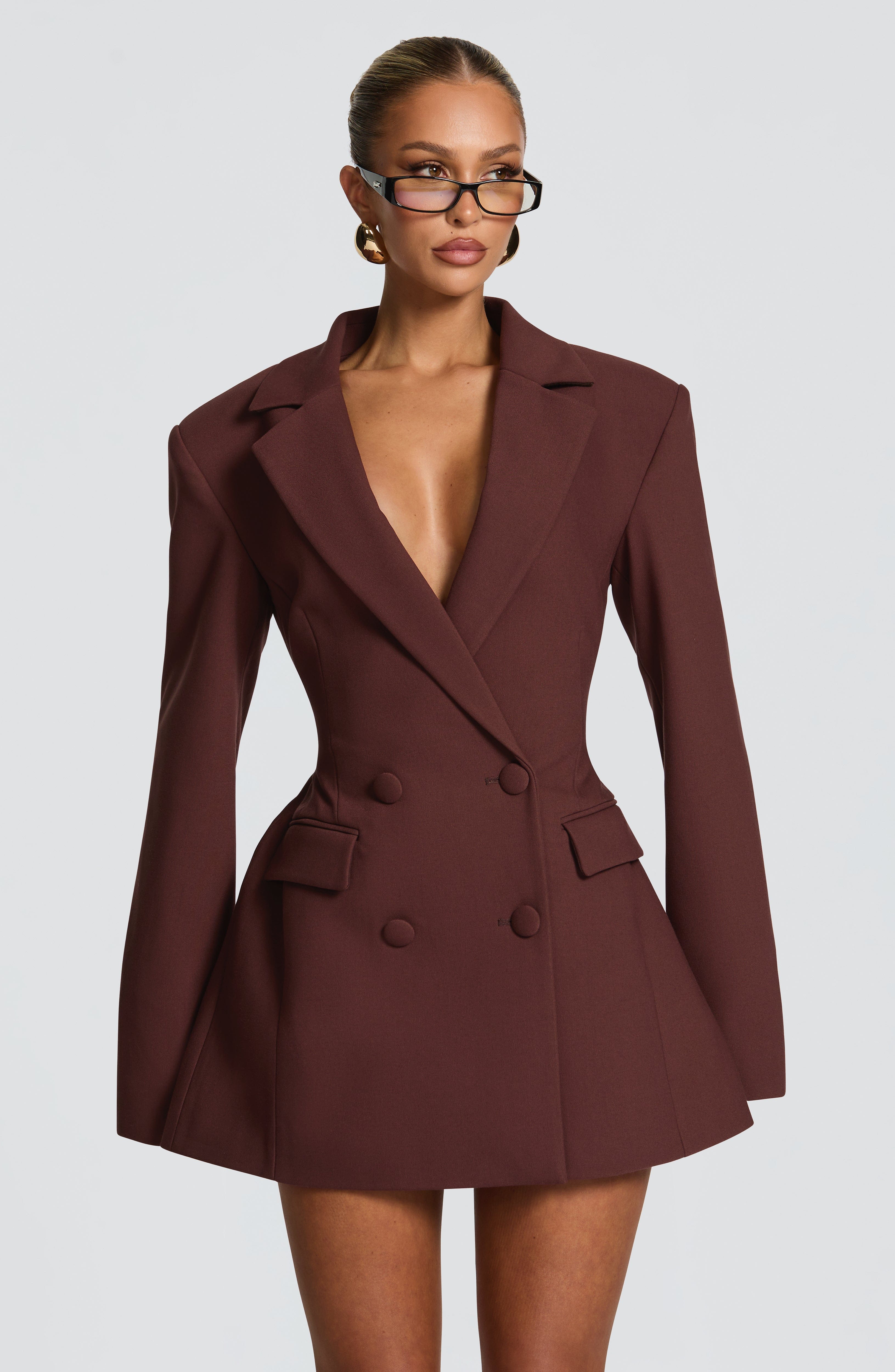 Plum Brown Elvira Mini Dress