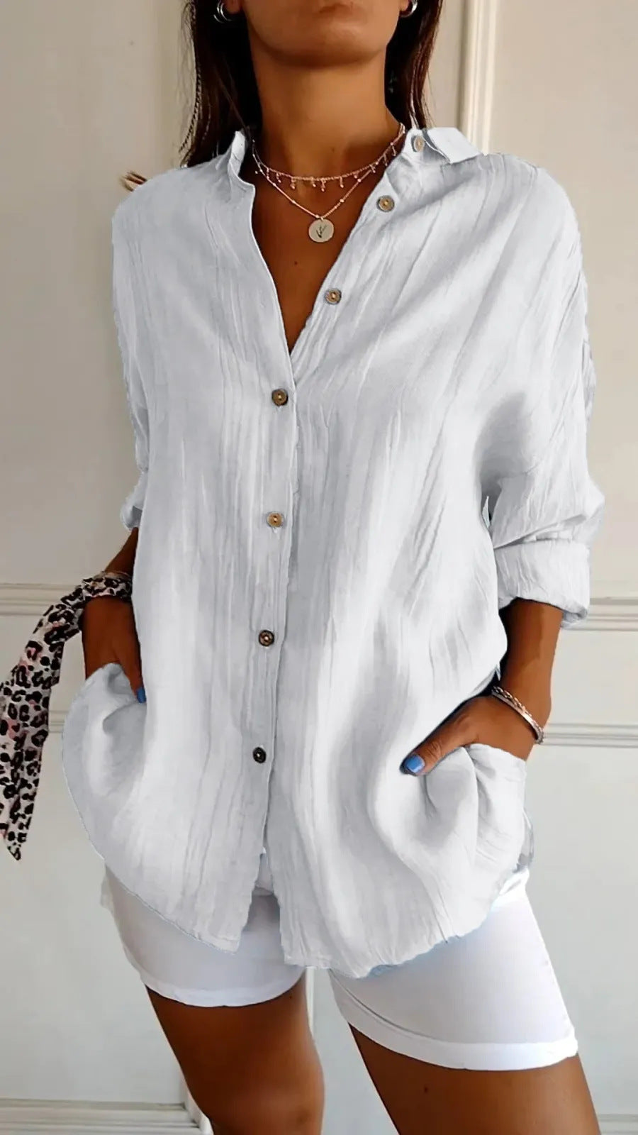 Pleated Elegant Midi Casual Shirt Dress