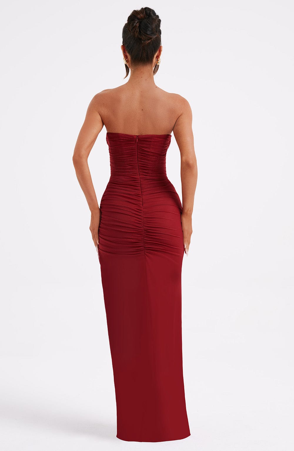 Giovanna Wine-Colored Maxi Dress