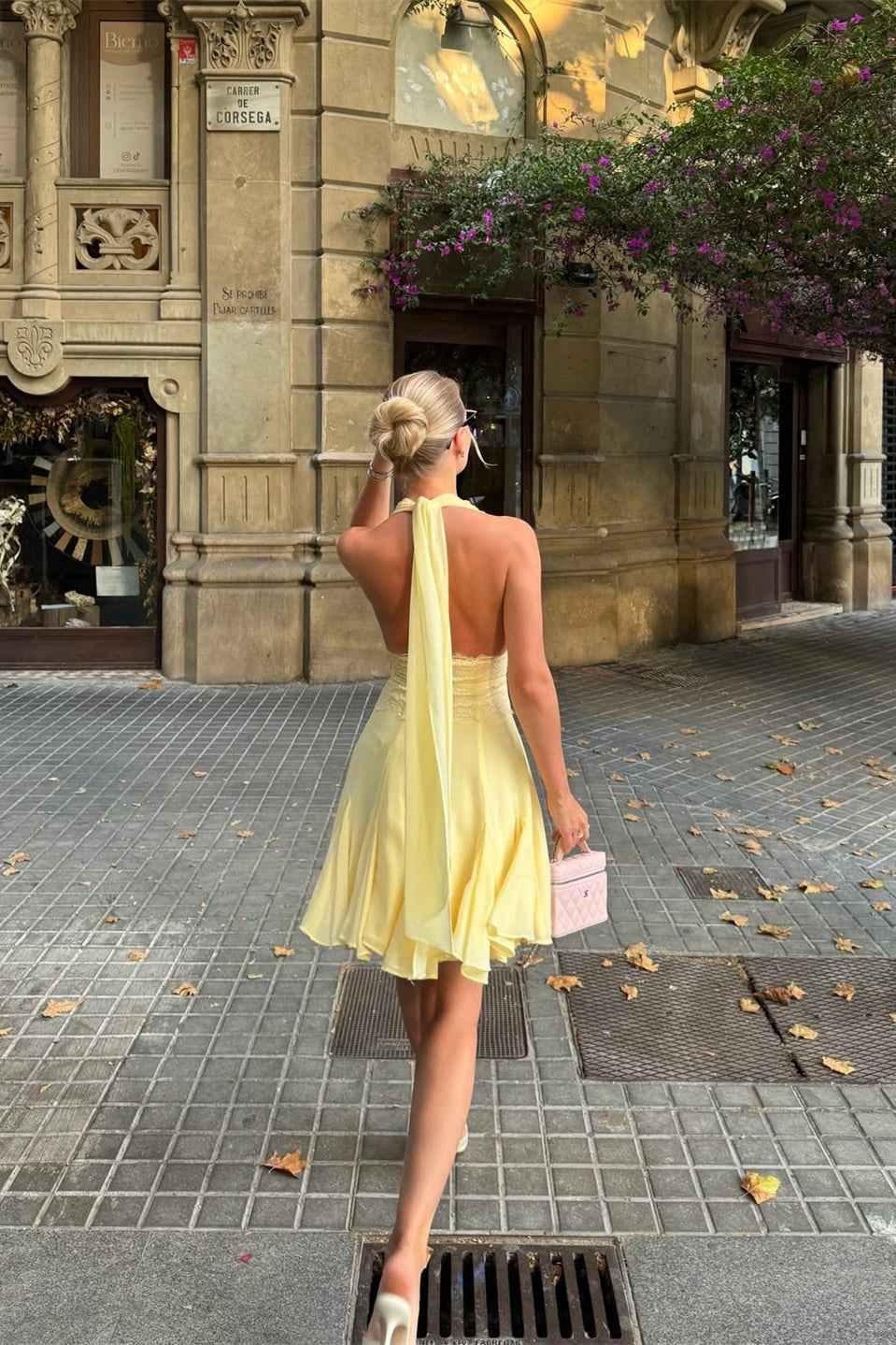 SLEEVELESS BACKLESS MINI HOMECOMING EVENING DRESS