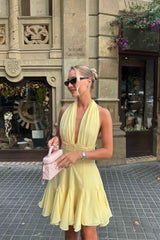 SLEEVELESS BACKLESS MINI HOMECOMING EVENING DRESS