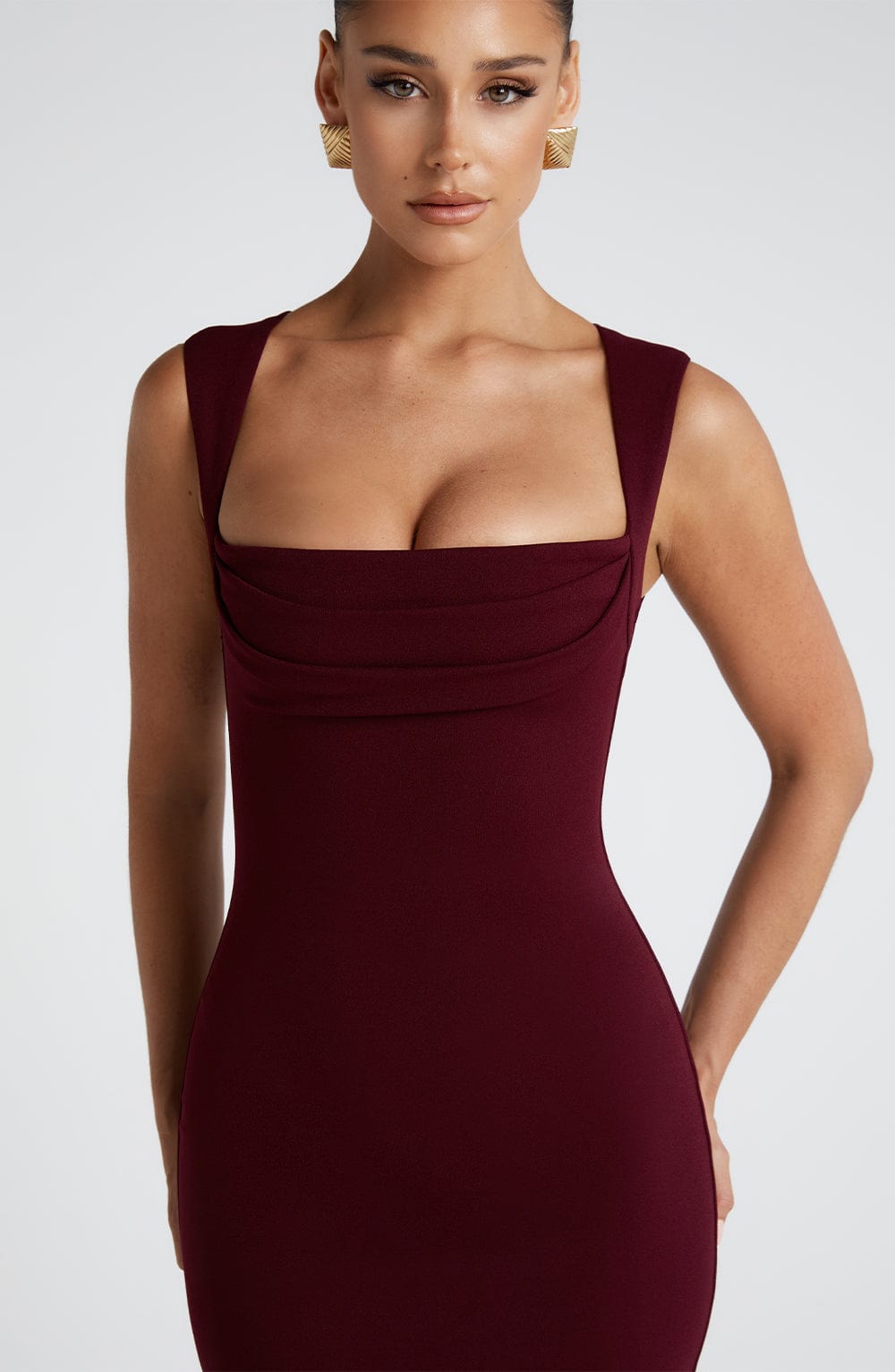 Helena Cherry Lacquer Maxi Dress