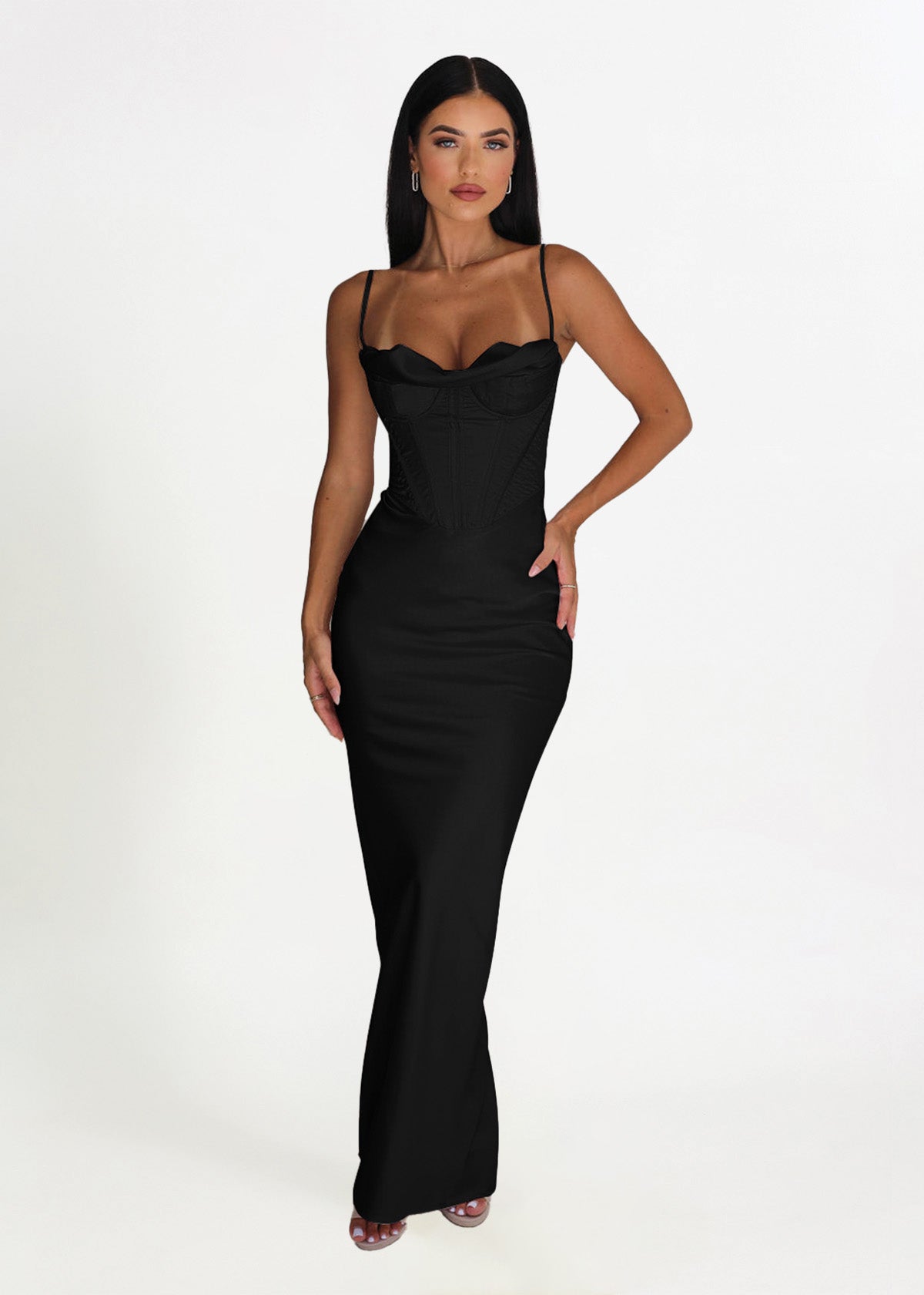 Charmaine Corset Gown in Black