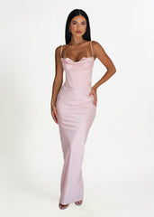 Charmaine Corset Gown in Blush Pink