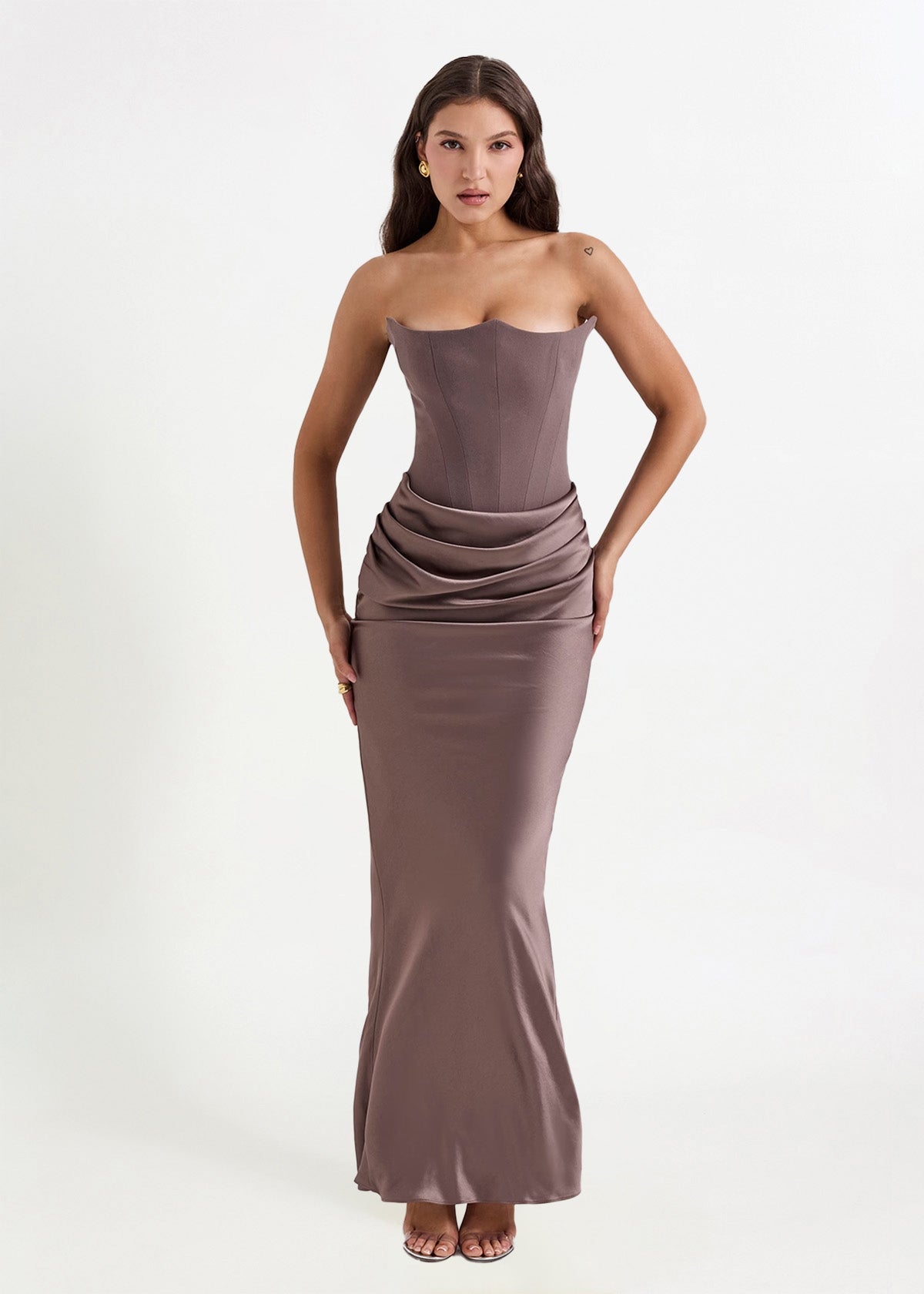 Persephone Corset Dress in Smoke
