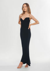 Sabine Strapless Corset Dress in Black