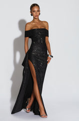 Joyce Black Sparkle Maxi Dress