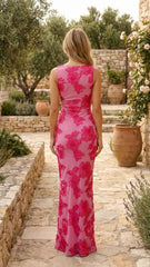 Women's Floral Sleeveless Maxi Summer Wedding Guest Dress