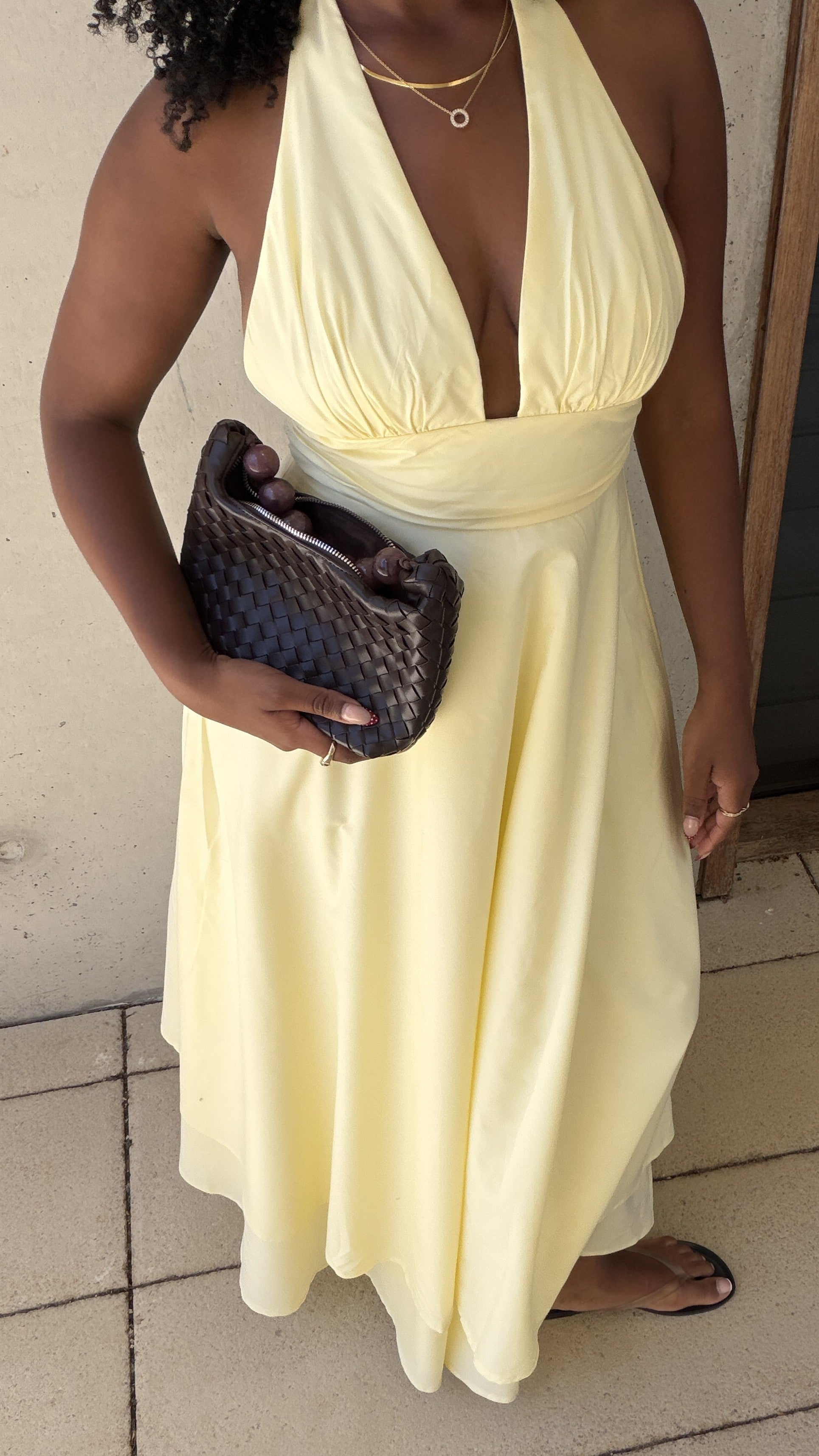Kathy Lemon Halter Neck Maxi Dress