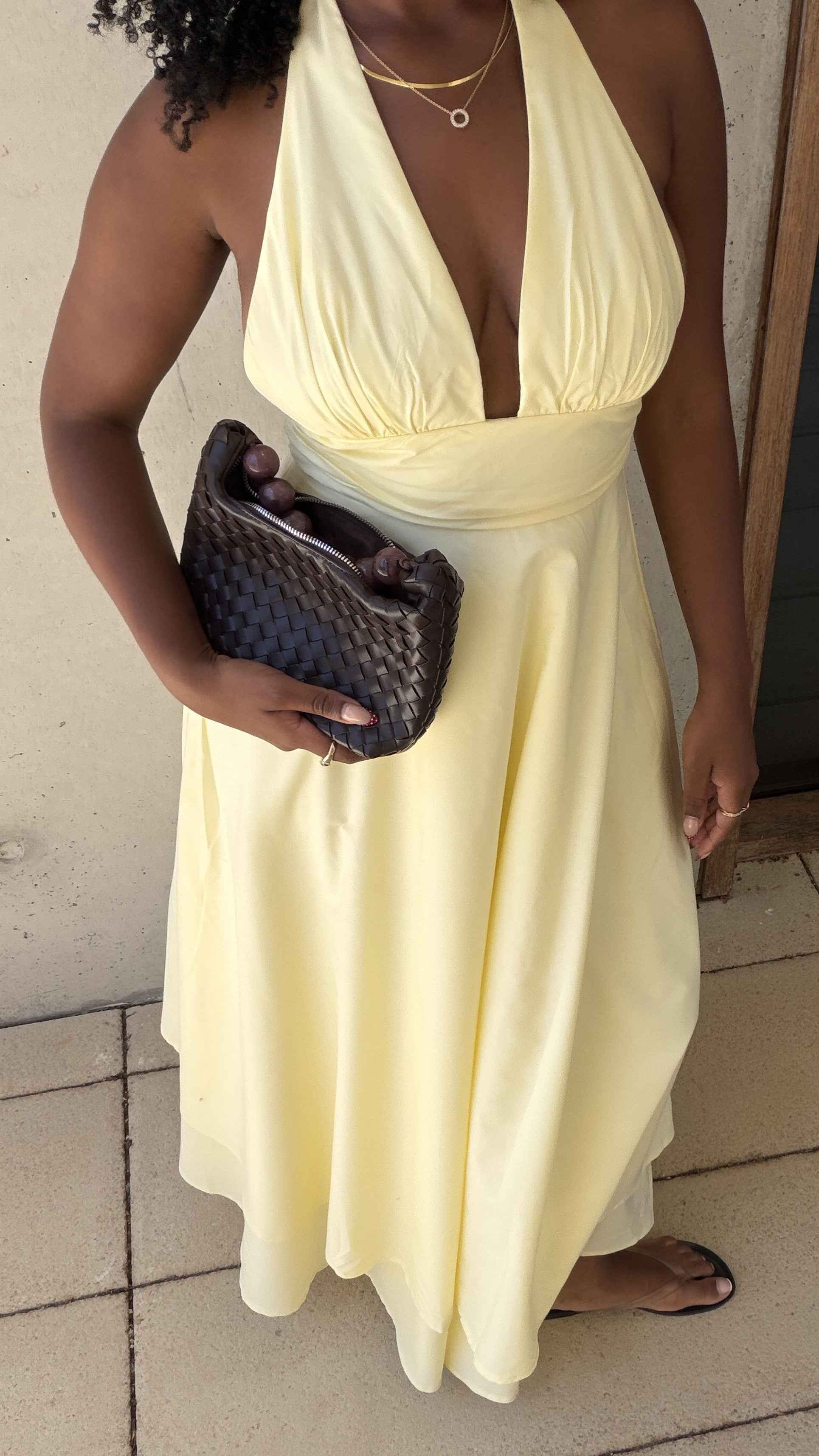 HALTER SLEEVELESS MAXI SUMMER PARTY DRESS