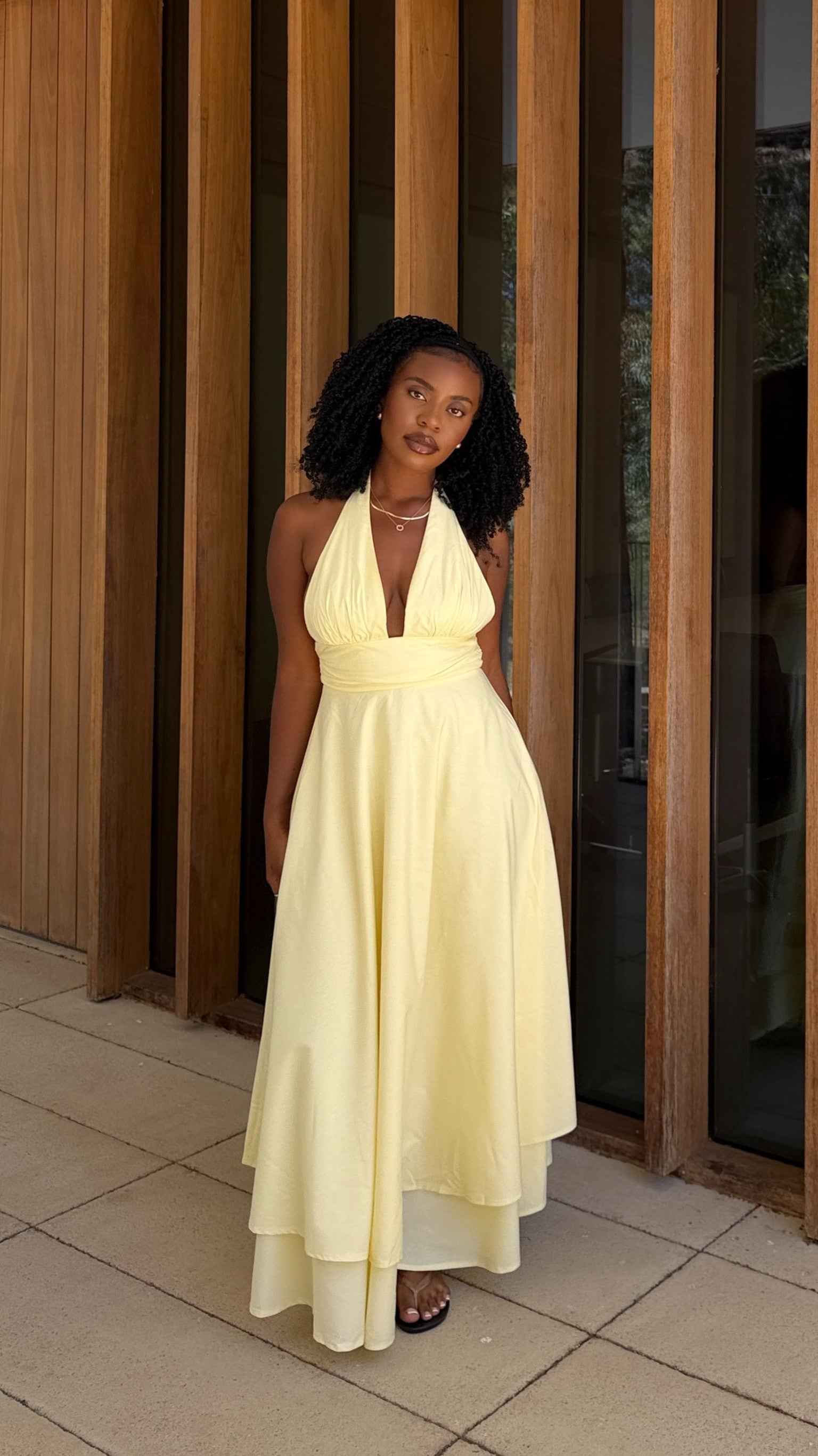 HALTER SLEEVELESS MAXI SUMMER PARTY DRESS