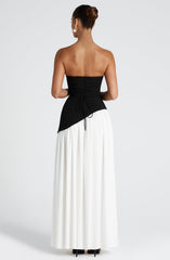Maliyah Black and White Maxi Dress