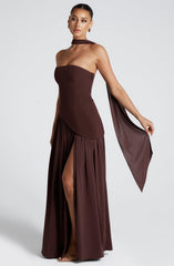 Maliyah Plum Brown Maxi Dress