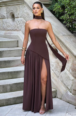 Maliyah Plum Brown Maxi Dress