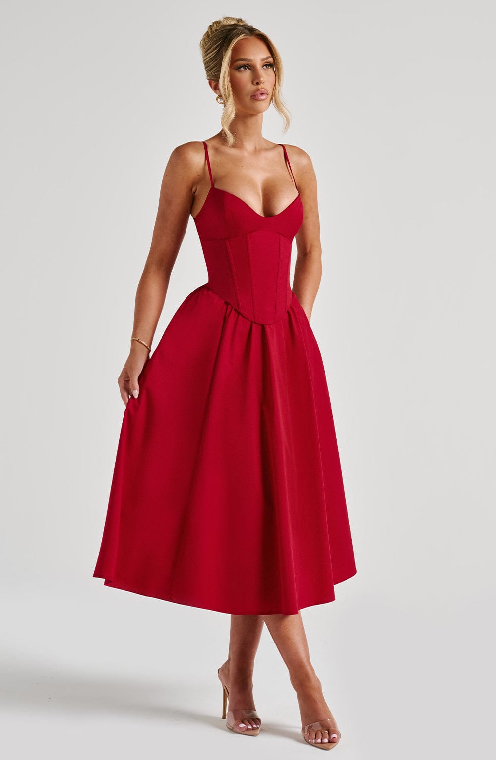 Mariella Red Midi Dress