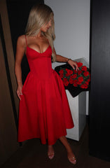 Mariella Red Midi Dress
