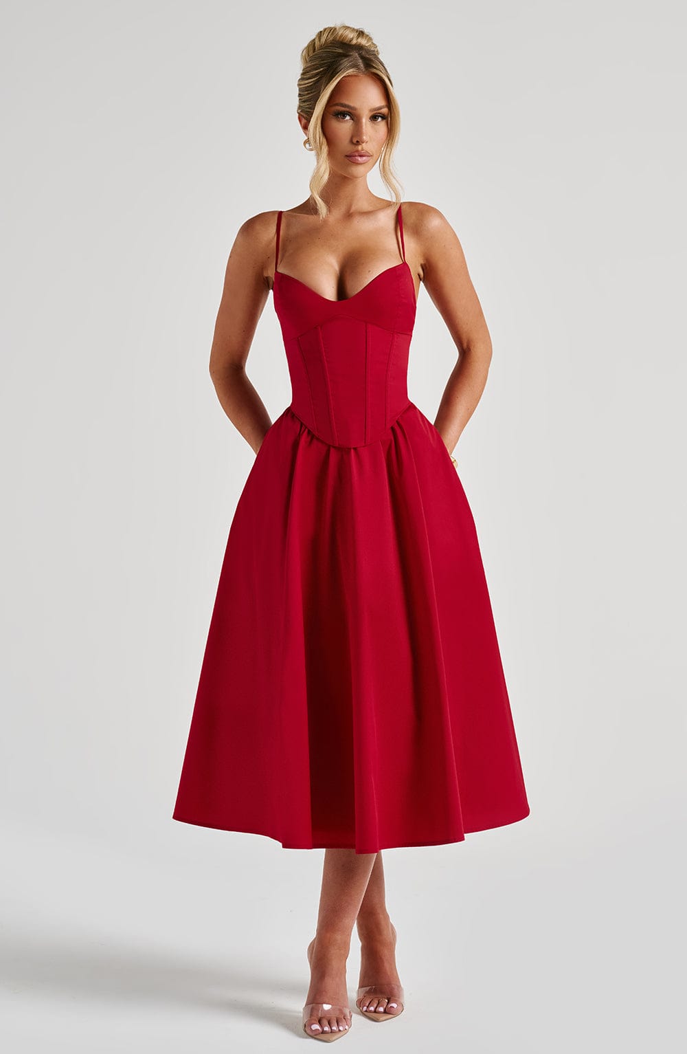Mariella Red Midi Dress