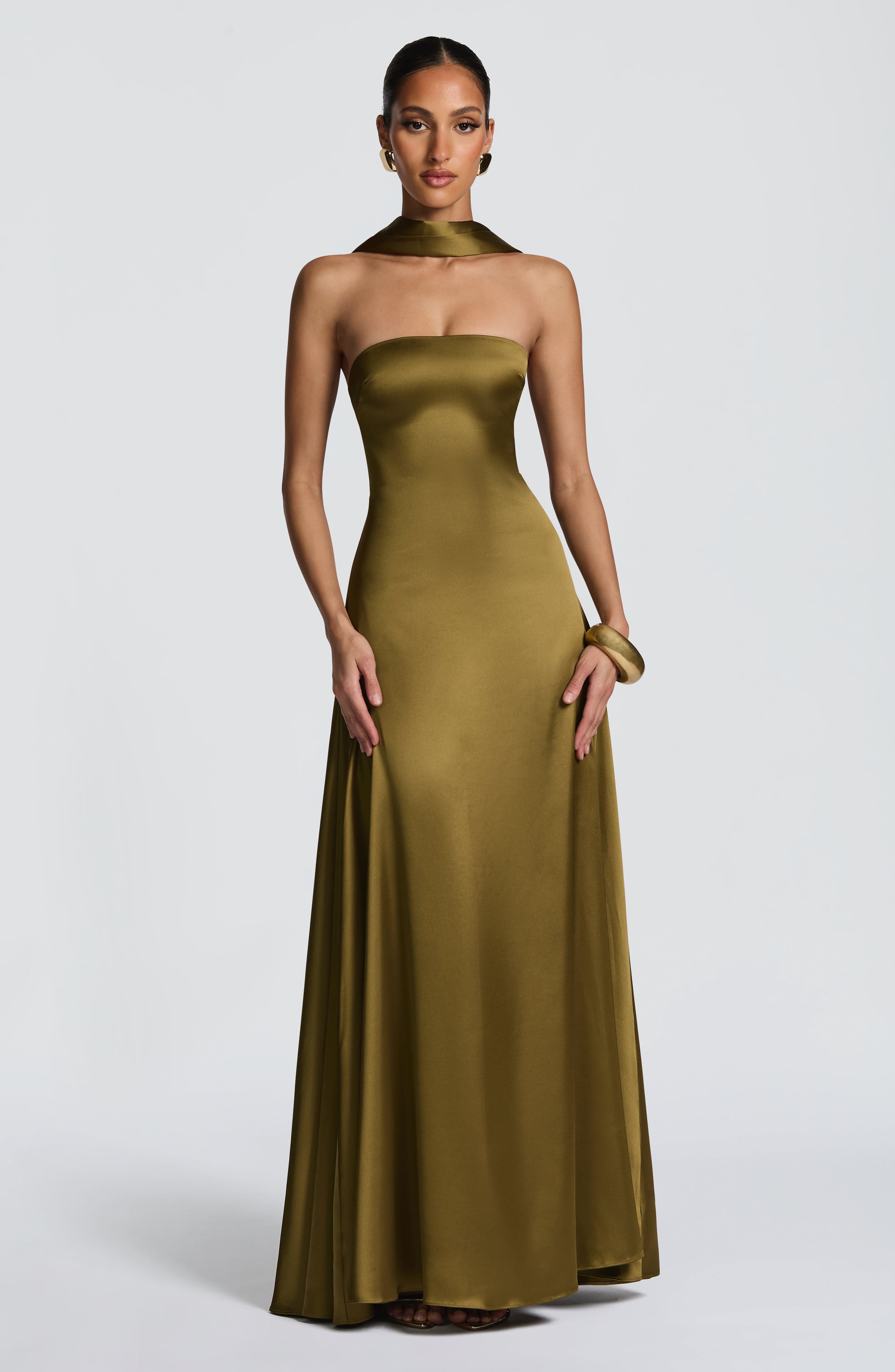 Morven Deep Olive Maxi Dress