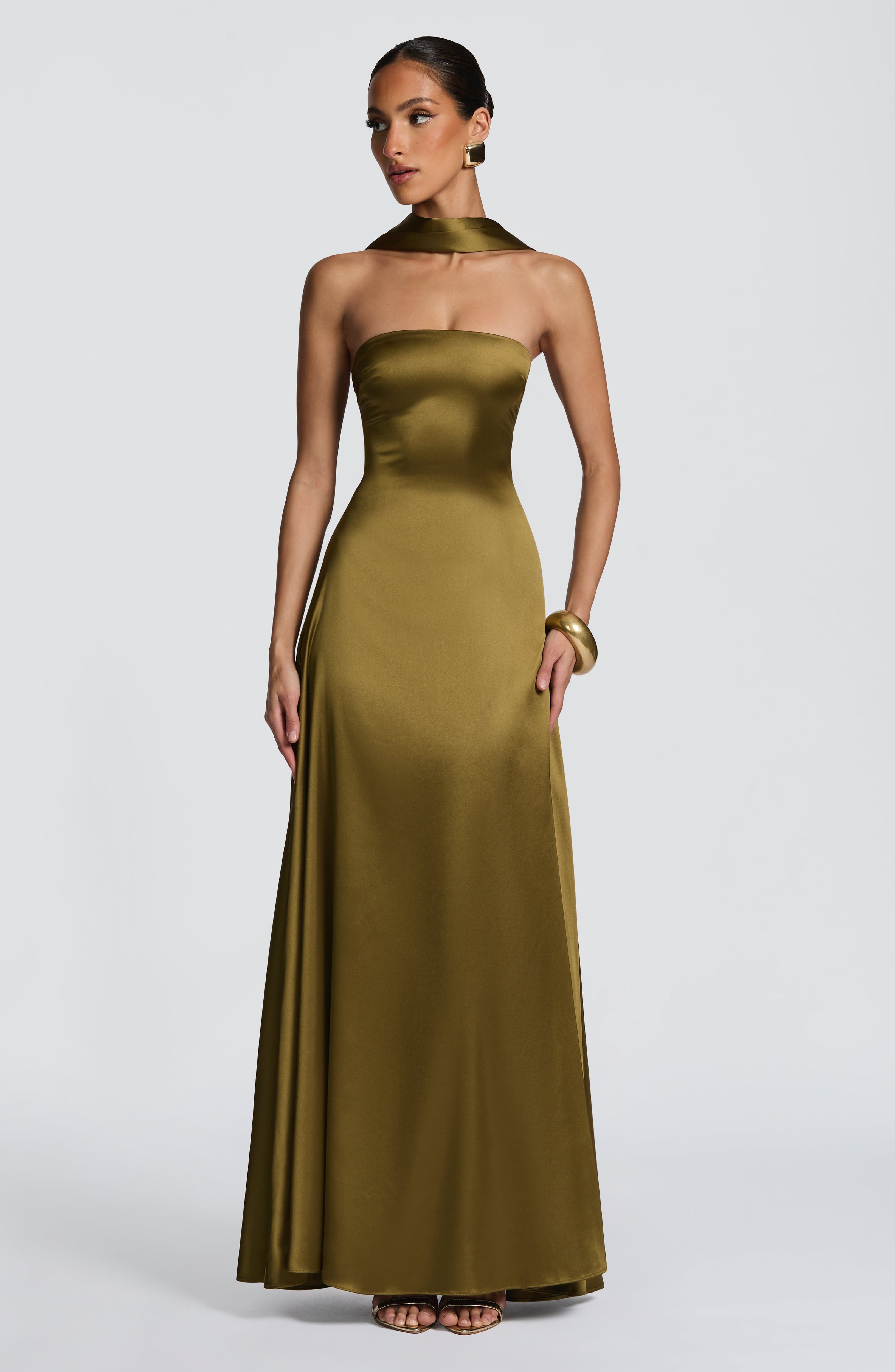 Morven Deep Olive Maxi Dress
