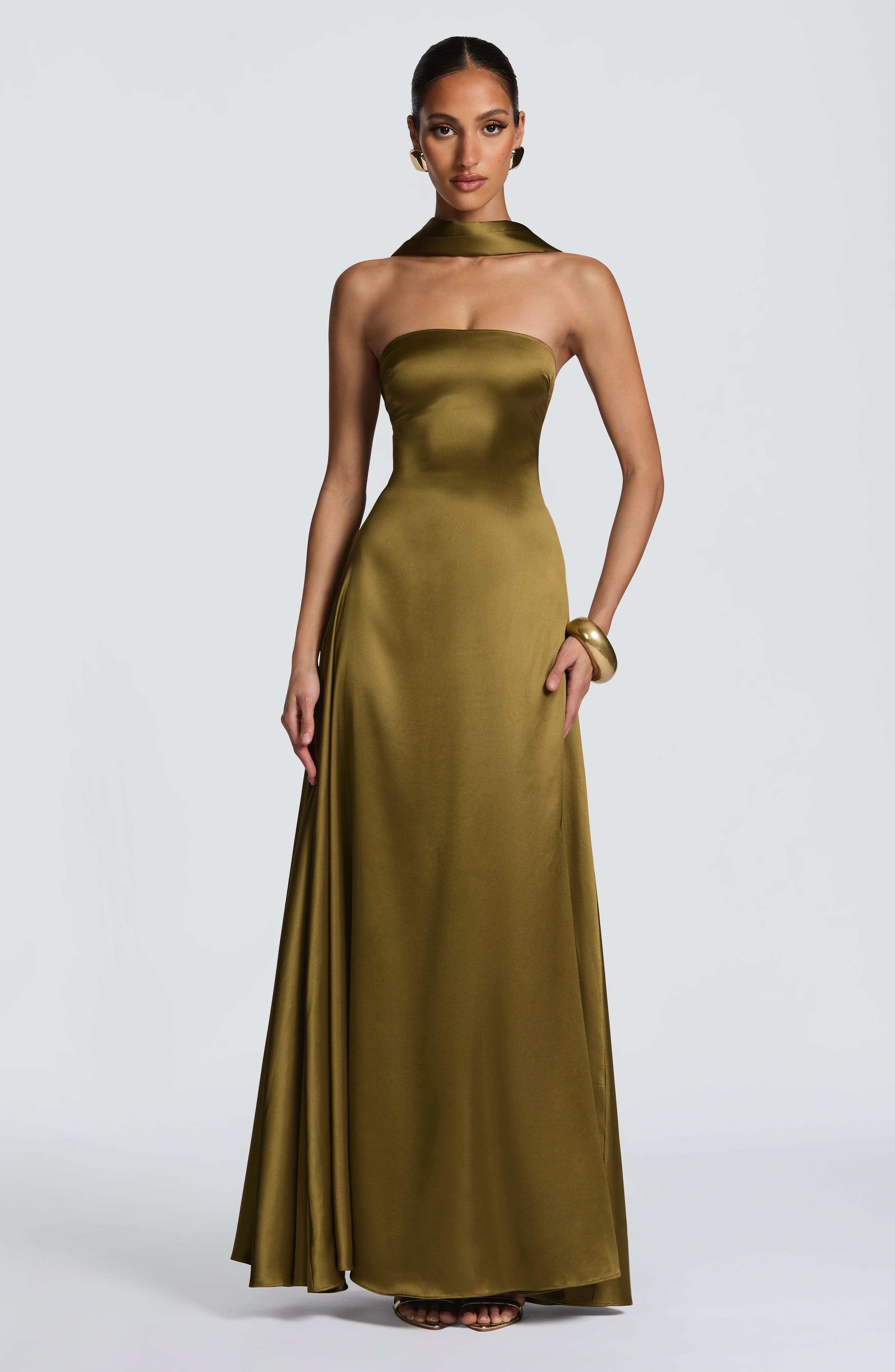 Morven Deep Olive Maxi Dress