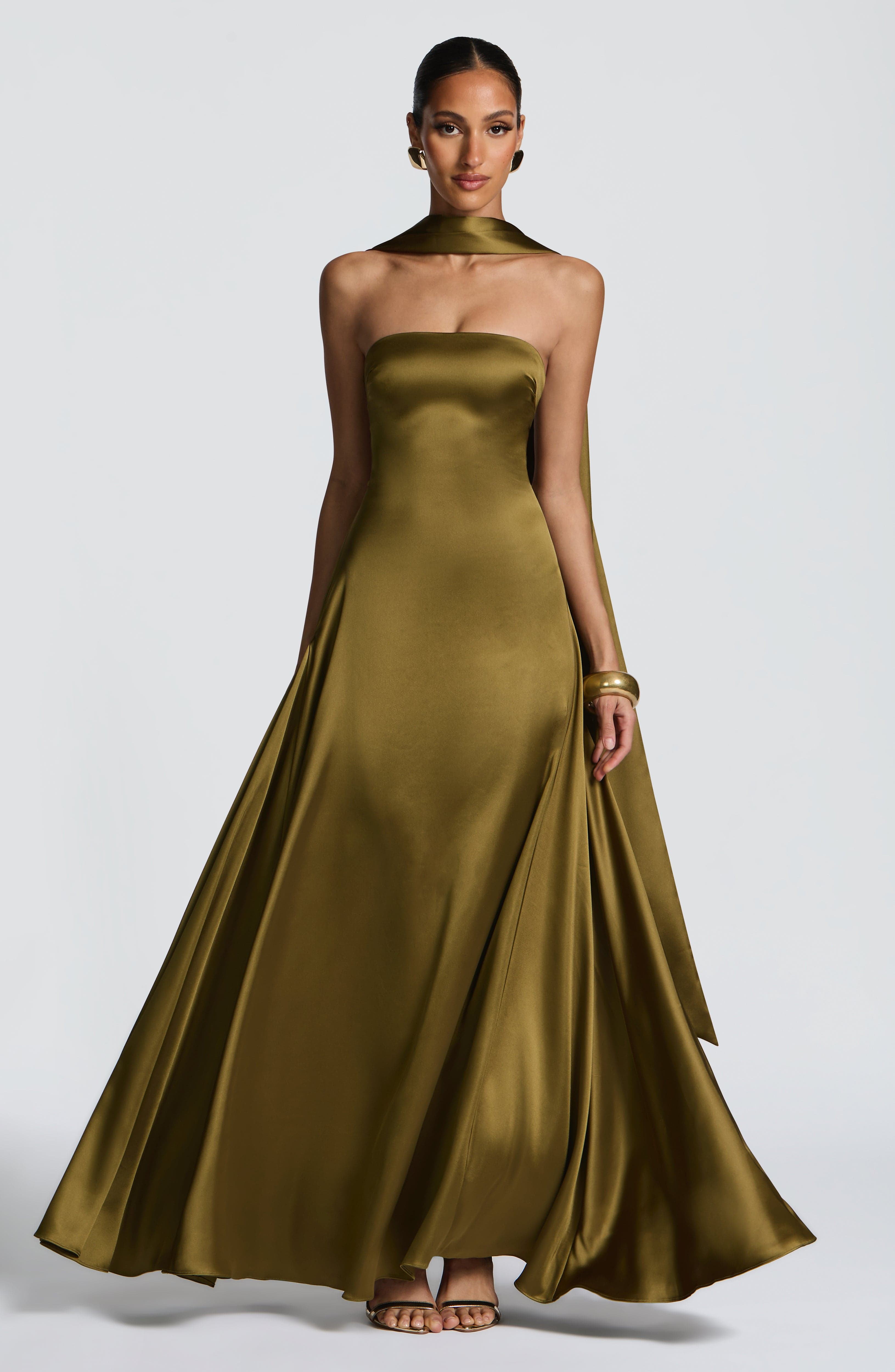 Morven Deep Olive Maxi Dress