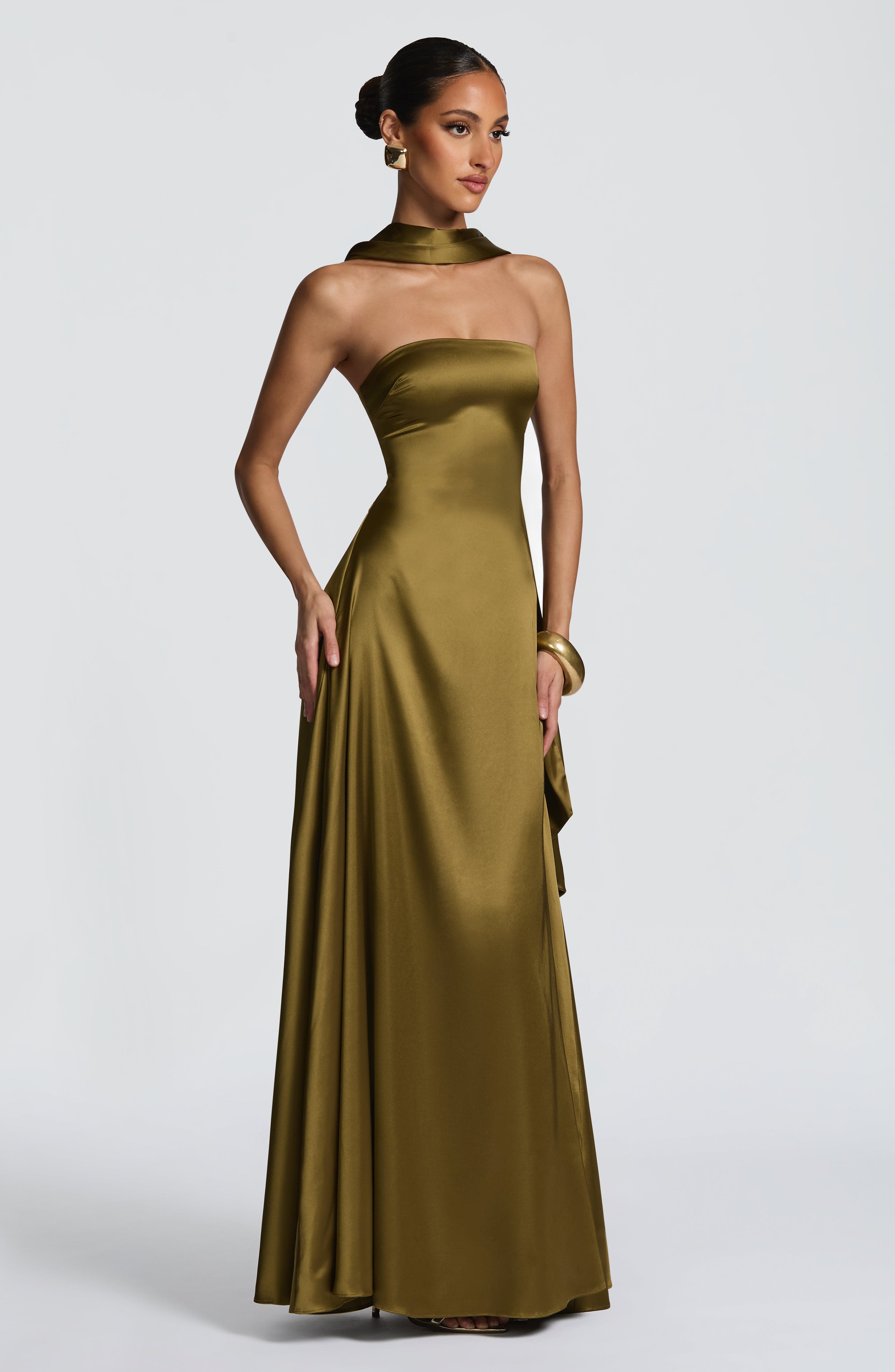 Morven Deep Olive Maxi Dress