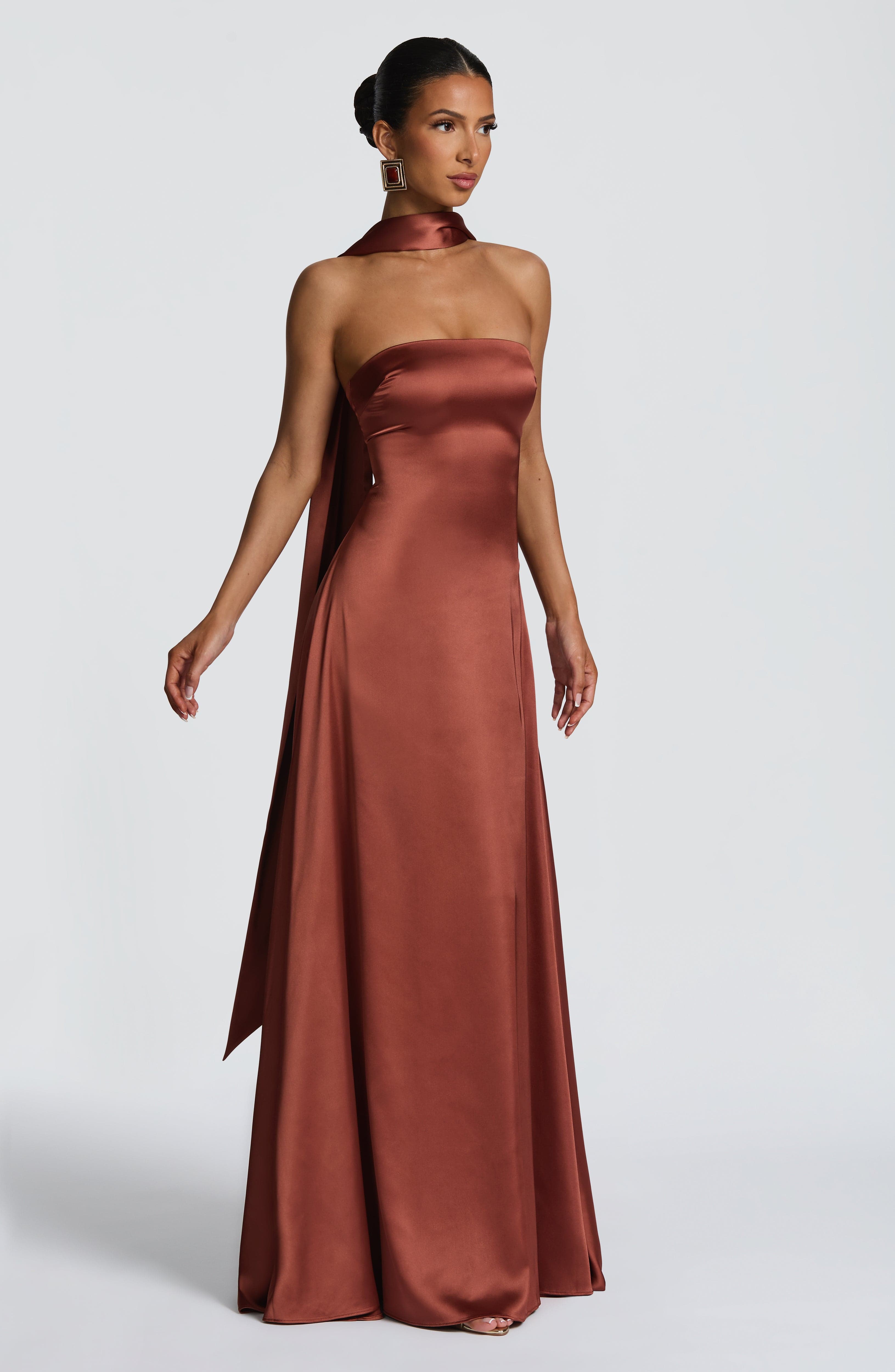 Rust-Colored Morven Maxi Dress
