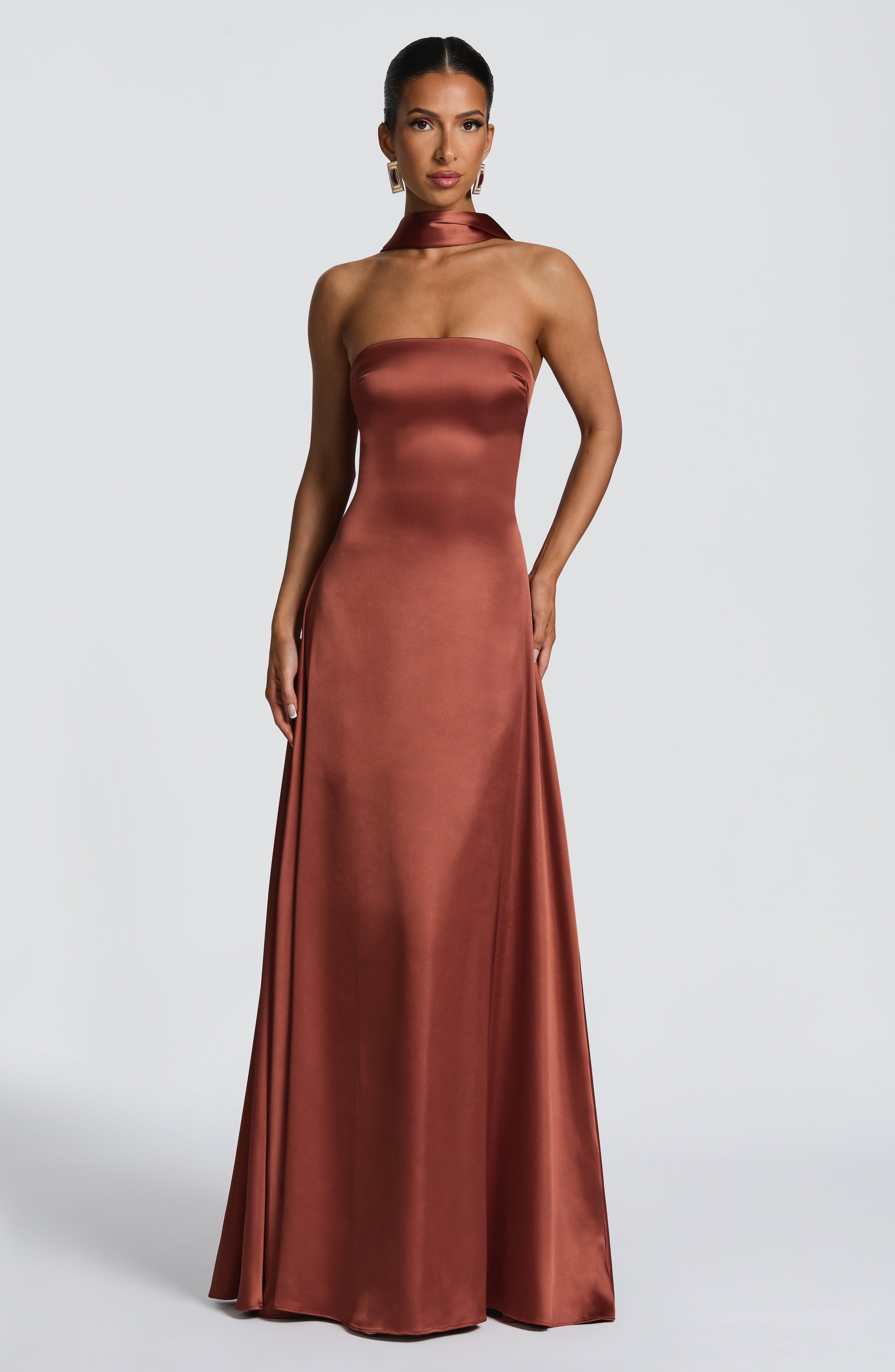 Rust-Colored Morven Maxi Dress