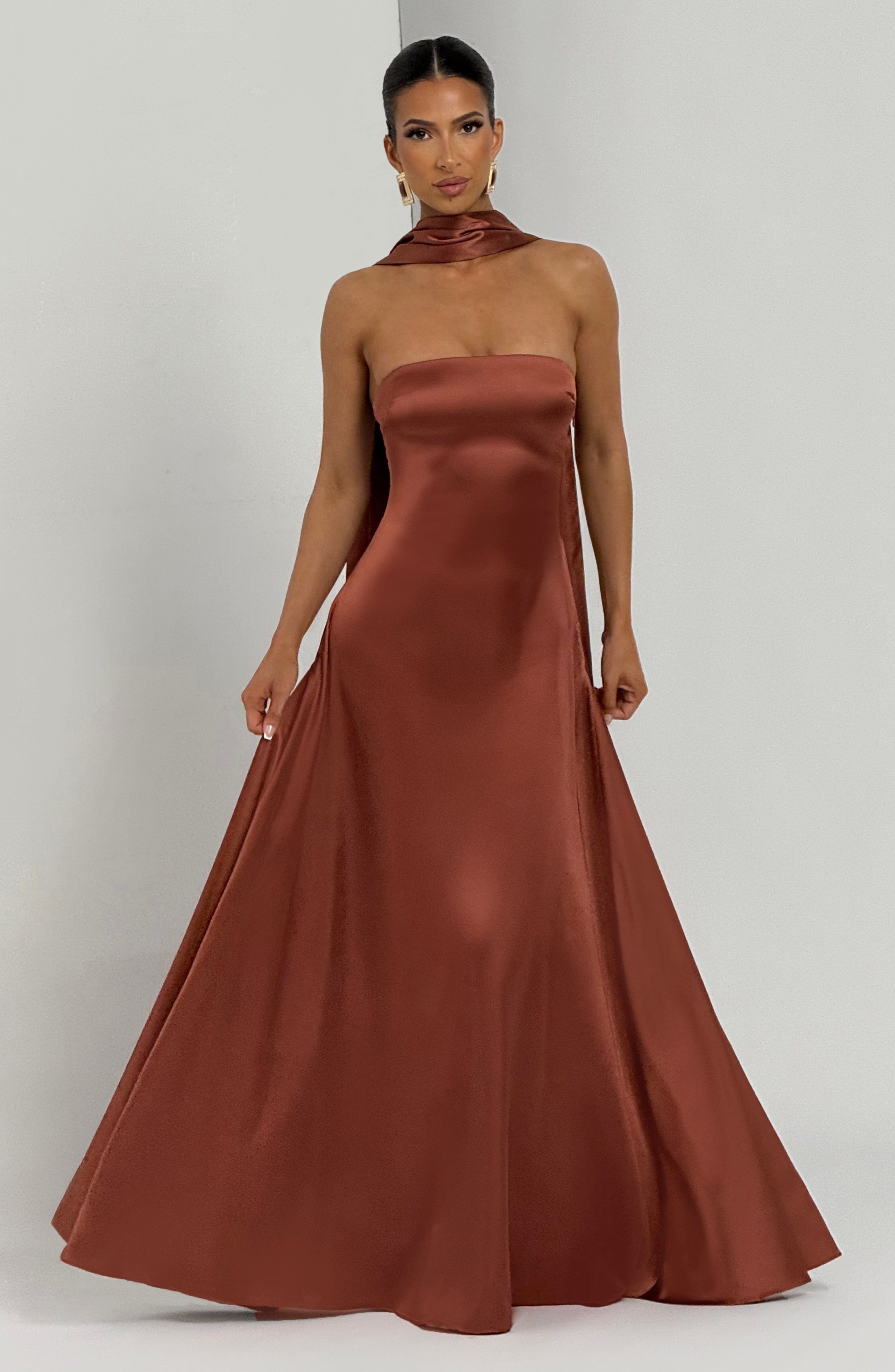 Rust-Colored Morven Maxi Dress
