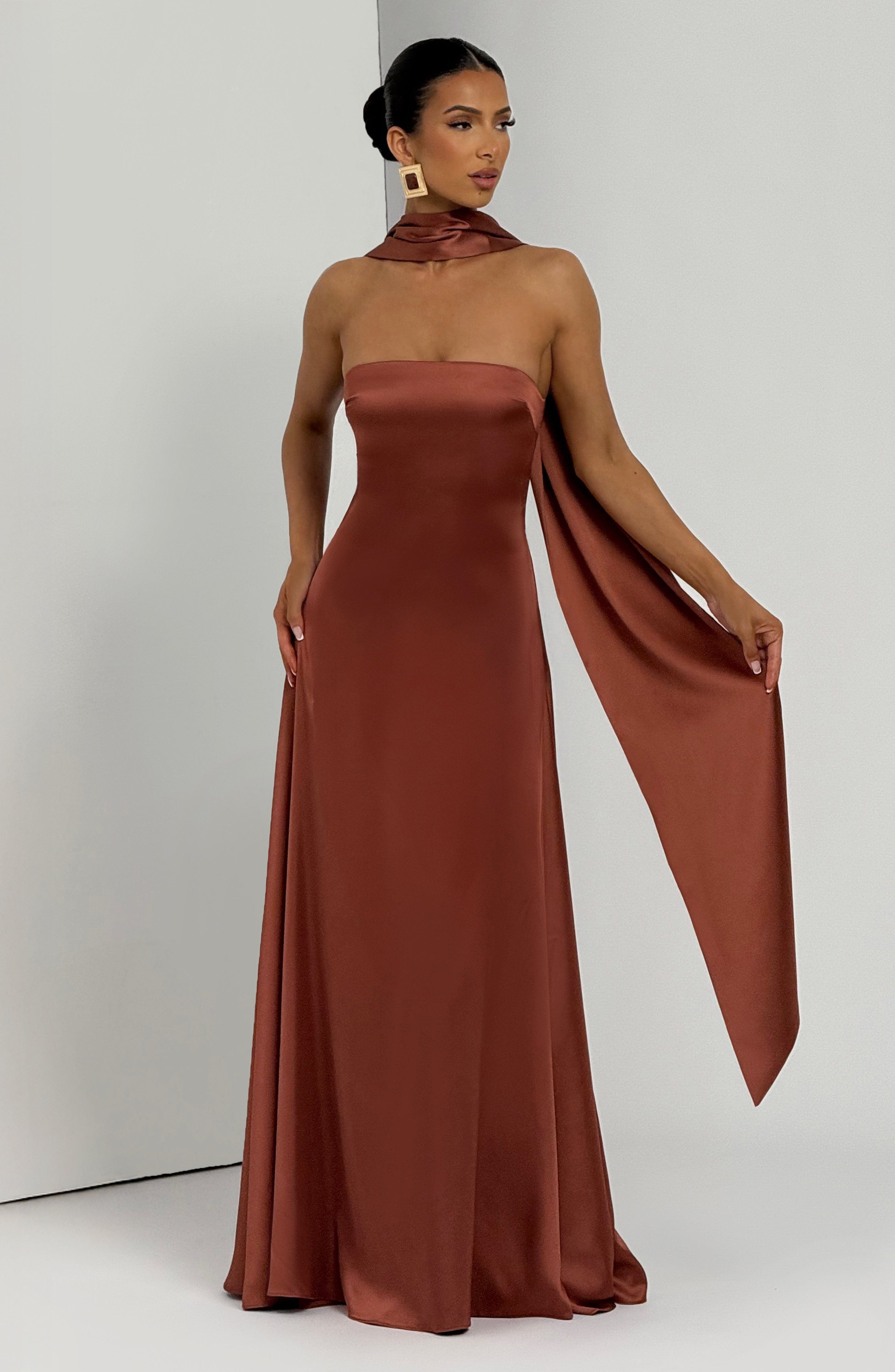 Rust-Colored Morven Maxi Dress