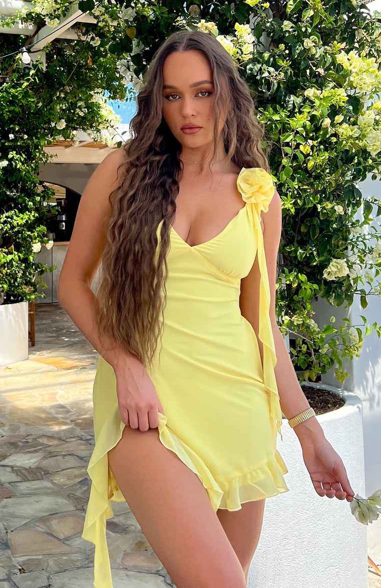 PLUNGE FRILL MINI PARTY SUMMER DRESS