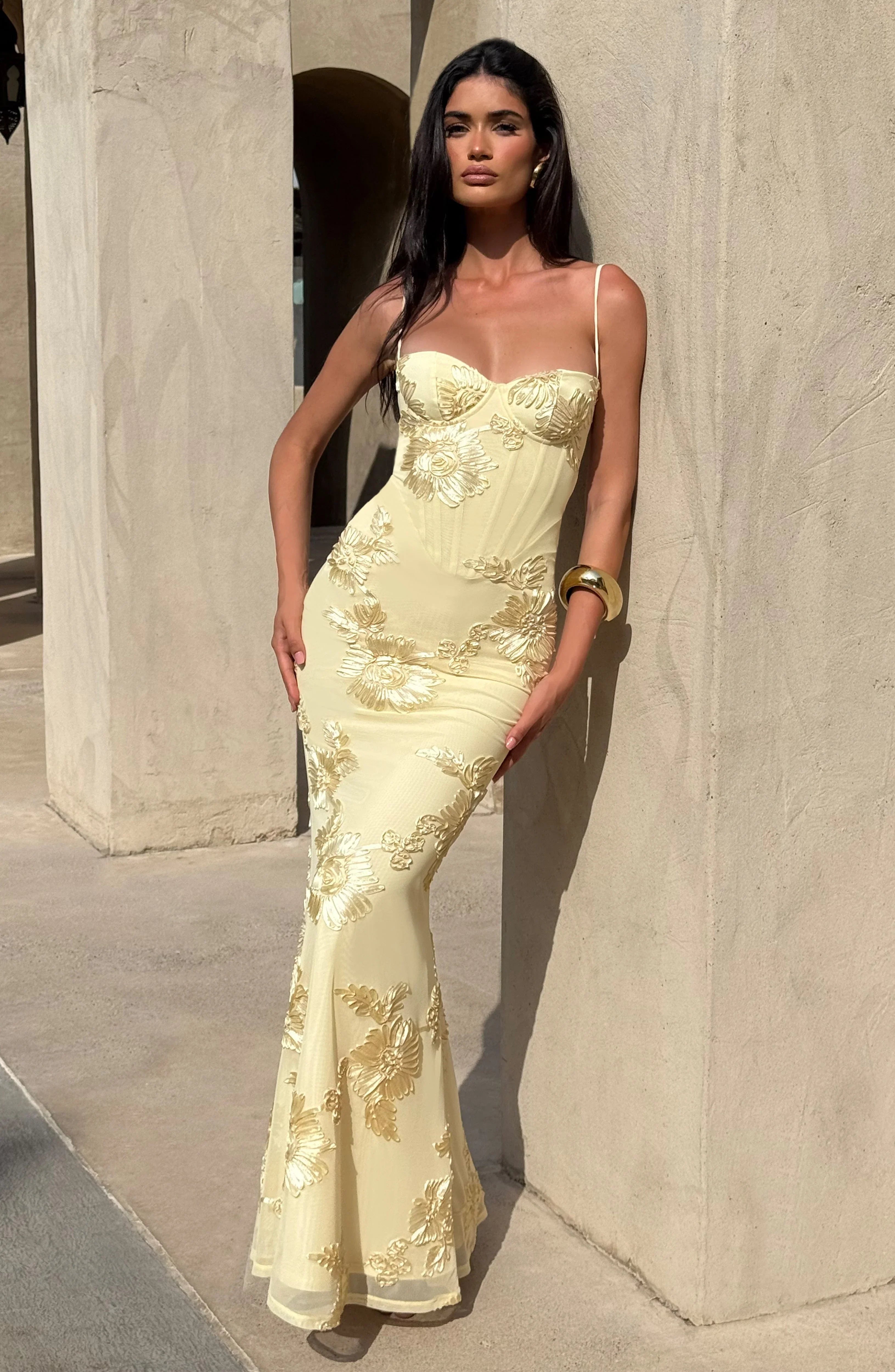 Lemon Nefertiti Maxi Dress