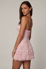 Edita Sequin Floral Mini Party Dress - Ballet Pink