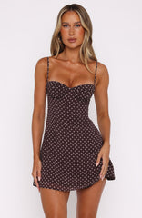 Chocolate Polka Dot Mini Dress - In The Back Of My Mind Collection
