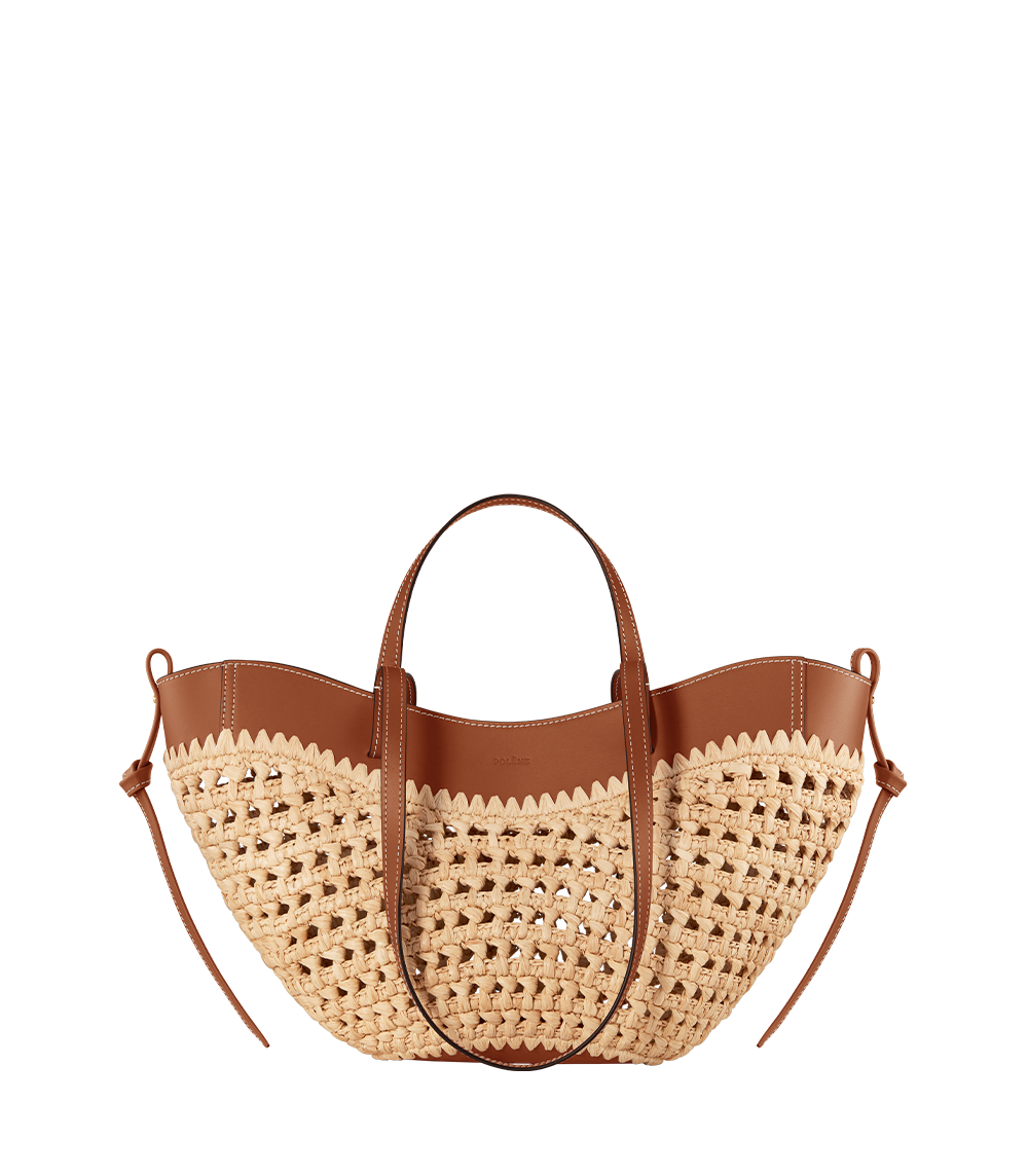 WOMEN'S SCULPTURED RAFFIA MINI SUMMER TOTE BAG